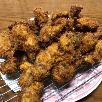 大量にもらった牡蠣を全部フライにしました。美味しいレシピありがとうございました。